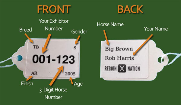 Sample Horse Tag